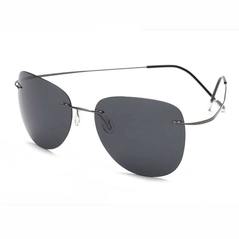 100% Titanium Polarized sunglasses Polaroid super Light Brand Designer Rimless Polaroid Gafas Men Sun glasses eyewear