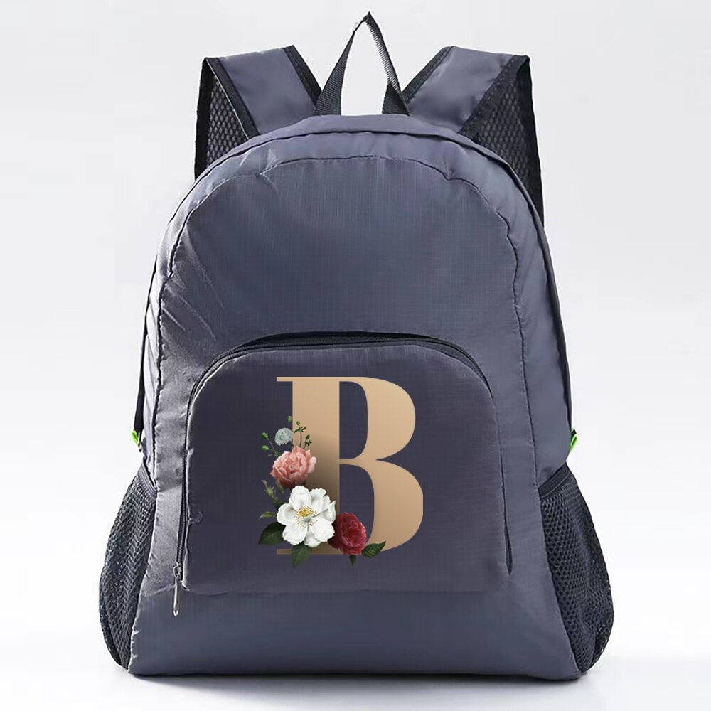 Foldable Backpack Camping Ultralight Folding Travel Bag Hiking Backpack Gold Letter Series Outdoor Sports Rucksack for Men Women