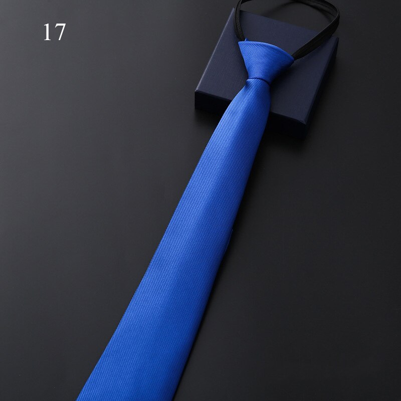 Lazy Zipper Men&#39;s Tie Business Formal Dress Wear Stripe Solid Color Zipper Necktie Wholesale Gifts for Men Slim Skinny Tie