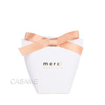 6 pcs Black White Kraft Paper Bag Bronzing French &quot;Merci&quot; Thank You Gift Box Package Brown Party Favor Candy Bags with Ribbon