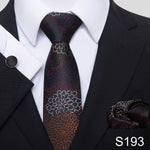 7.5 cm Great Quality Birthday Gift Tie Hanky Cufflink Set Necktie For Men Formal Clothing Purple hombre Gift for Boyfriend