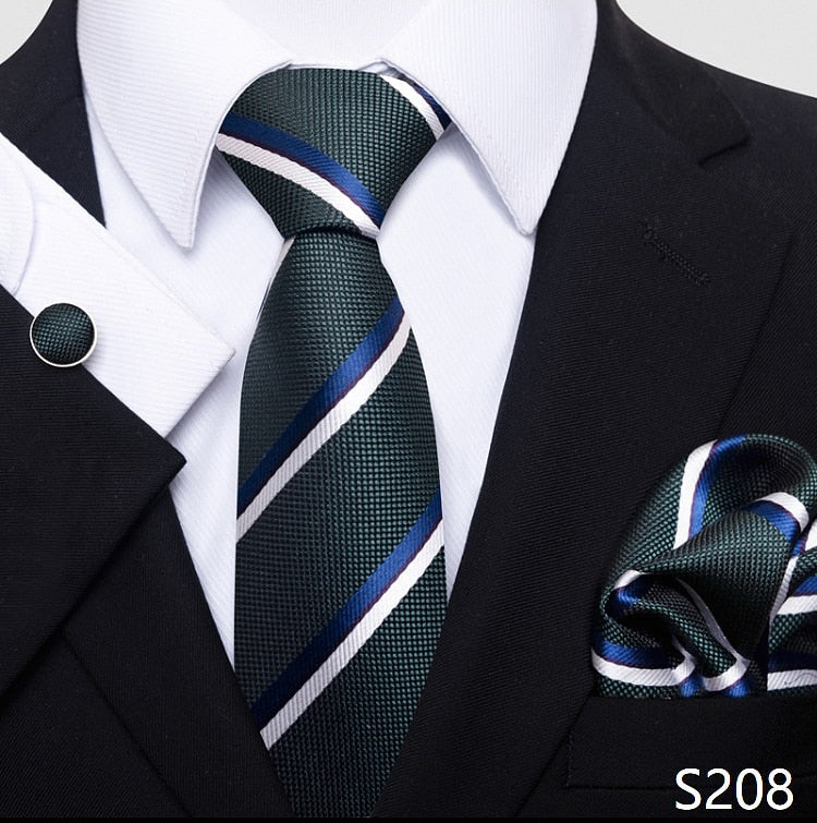 Fashion Brand Nice Handmade Silk Tie Handkerchief Cufflink Set For Men Necktie Orange Paisley Shirt Accessories lover&#39;s day