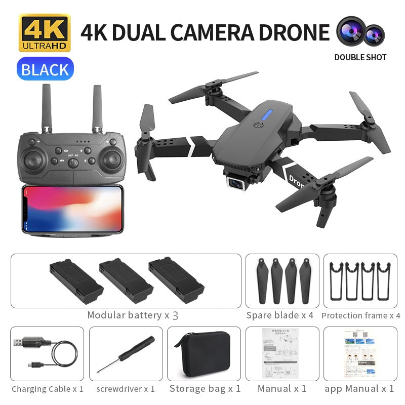 2021 NEW Drone 4k profession HD Wide Angle Camera 1080P WiFi fpv Drone Dual Camera Height Keep Drones Camera Helicopter Toys