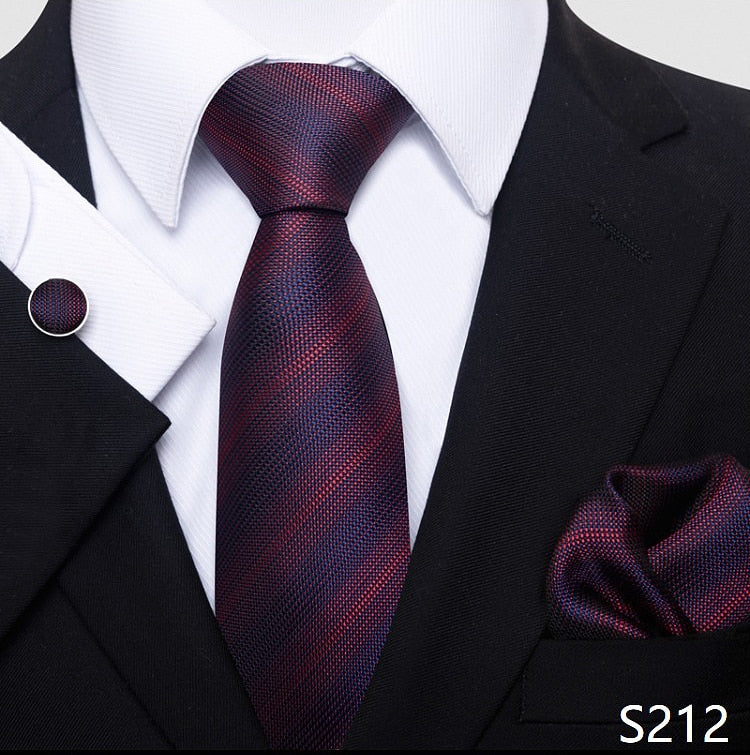 Fashion Brand Nice Handmade Silk Tie Handkerchief Cufflink Set For Men Necktie Orange Paisley Shirt Accessories lover&#39;s day