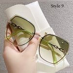 2022 New Rimless Square Sunglasses Women Brand Designer Diamond Sun Glasses Vintage Shades Female Pink Eyewear Gafas De Sol