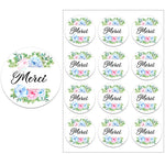 Merci Stickers Labels for Parties Wedding Small Business Stickers Packaging Seal Labels Thank You Stickers Baking Gift Bag