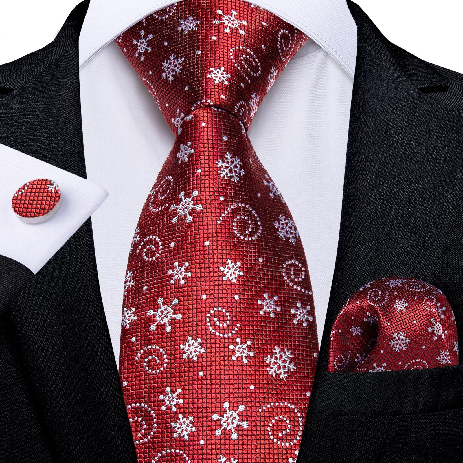 New Design Wedding Men Tie Red  Solid Striped Paisley Neckties For Men Business Dropshipping DiBanGu Hanky Cufflinks Tie Set
