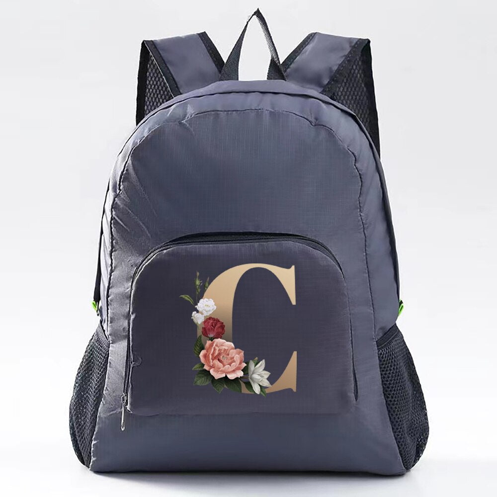 Foldable Backpack Camping Ultralight Folding Travel Bag Hiking Backpack Gold Letter Series Outdoor Sports Rucksack for Men Women