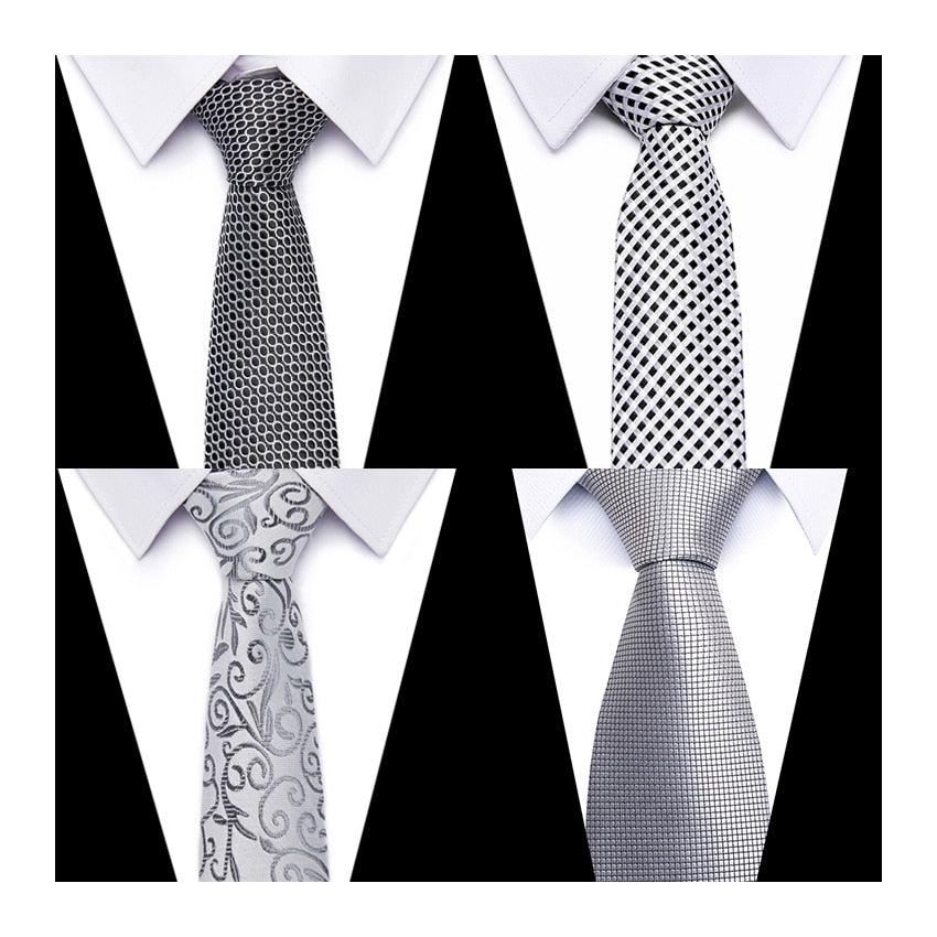Newest design 7.5 and 8 cm Luxurious Silk Necktie Men Tie Gravatas Dark Gray Striped Shirt Accessories Man&#39;s New Year&#39;s Day
