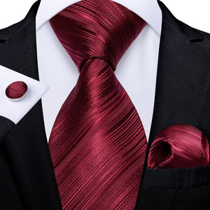 DiBanGu Men Tie Solid Pink Color Formal Wedding Necktie Silk Jacquard Woven Tie Handkerchief Cufflinks For Men Business Suit
