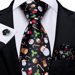 Mens Christmas Tie Set Red Blue 8cm Wide Silk Neck Tie Gift For Men Wedding Accessories