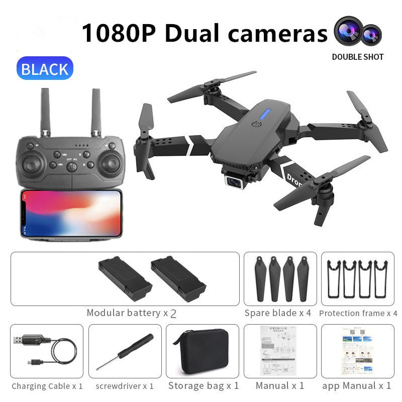 2021 NEW Drone 4k profession HD Wide Angle Camera 1080P WiFi fpv Drone Dual Camera Height Keep Drones Camera Helicopter Toys