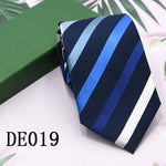 Classic Plaid Neck Ties for Men Casual Suits Tie Gravatas Stripe Blue Mens Neckties For Business Wedding 8cm Width Men Ties