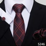 Fashion Brand Nice Handmade Silk Tie Handkerchief Cufflink Set For Men Necktie Orange Paisley Shirt Accessories lover&#39;s day