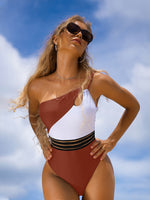 One Shoulder Sexy Women&#39;s Swimsuit one piece Thong bathing suits Patchwork conjunto biquinis feminino trajes de baño mujer 2022