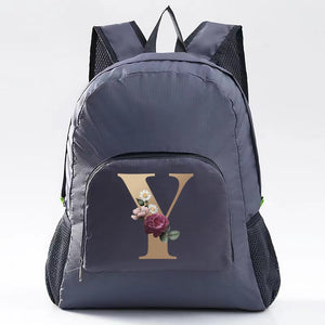 Foldable Backpack Camping Ultralight Folding Travel Bag Hiking Backpack Gold Letter Series Outdoor Sports Rucksack for Men Women