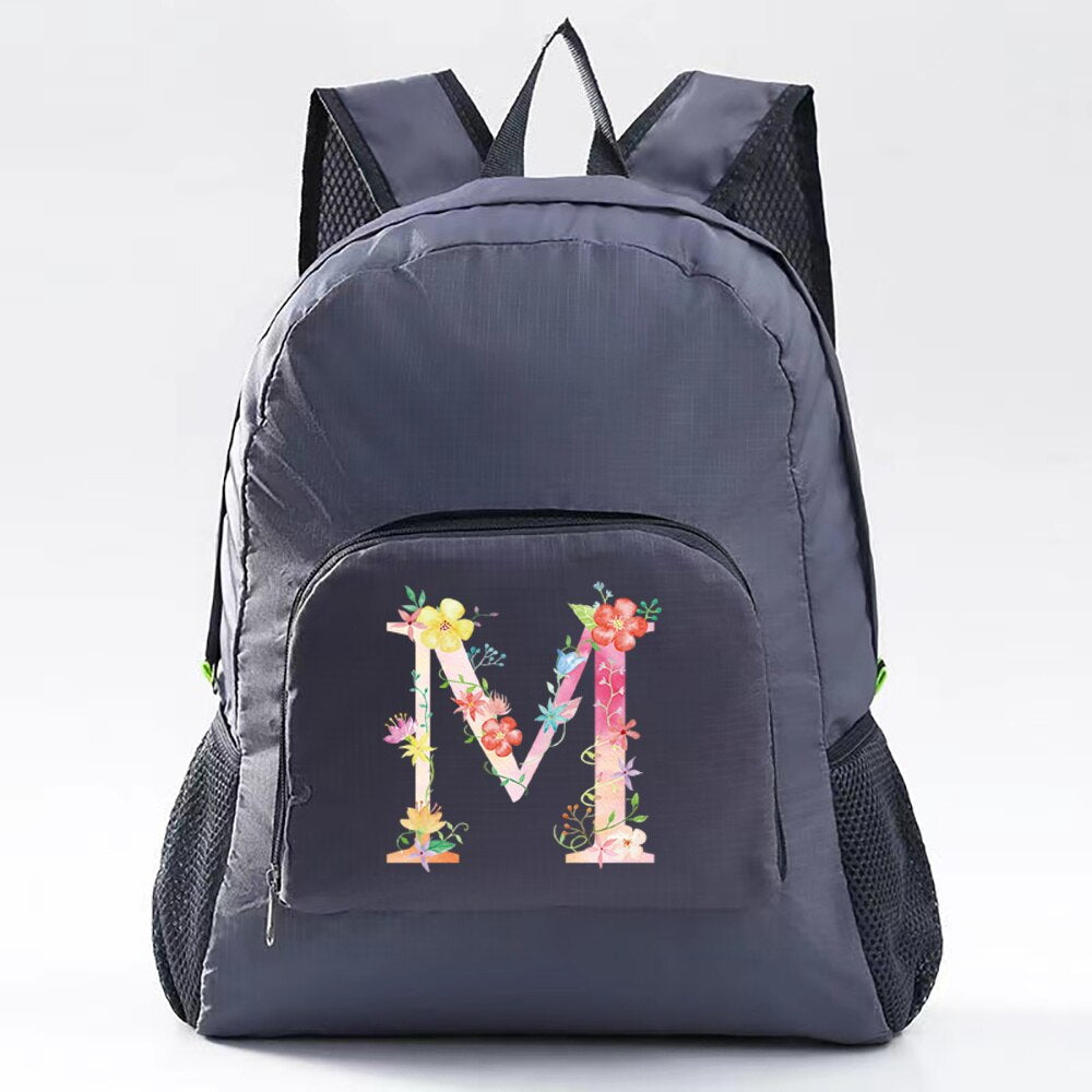 Unisex Lightweight Outdoor Backpack Portable Foldable Outdoor Camping Hiking Travel Daypack Women Pink Letter Pattern Sport Bags