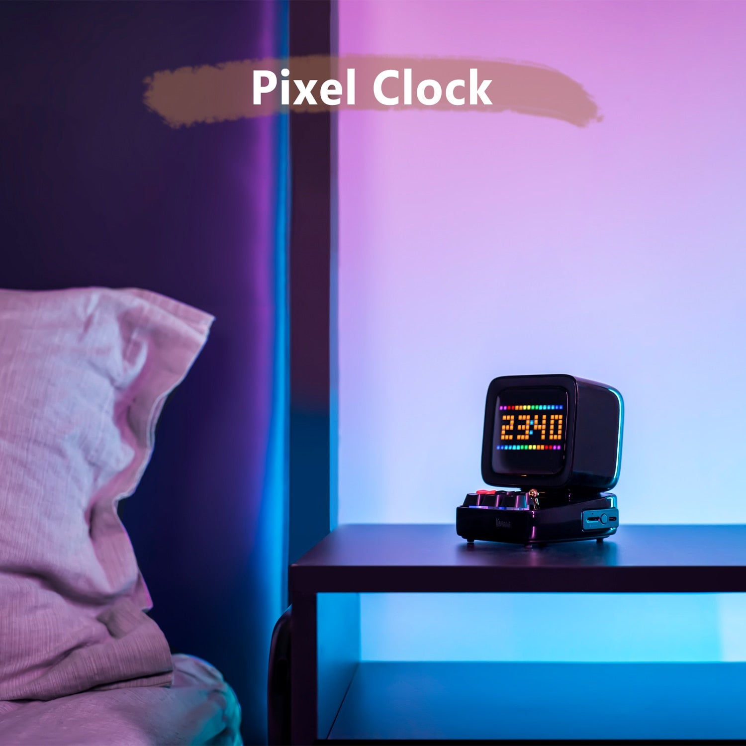Divoom Ditoo Retro Pixel Art Bluetooth Portable Speaker Alarm Clock DIY LED Display Board, Birthday Gift Home Light Decoration