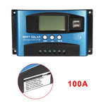 30/40/50/60/100A MPPT Solar Charge Controller Dual USB LCD Display 12V/24V Auto Solar Cell Panel Charger Regulator With Load