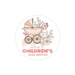 Custom Cartoon Teddy Bear Stickers Welcome Baby Boy Girl Stickers Labels Personalized New Born Gender Reveal Baby Shower Decor