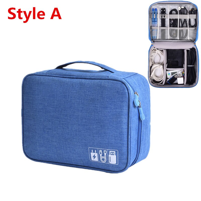 Travel Accessory Digital Bag Power Bank USB Charger Cable Earphone Storage Pouch Large Shockproof Electronic Organizer Package