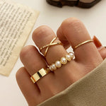 Modyle 10 pcs/set Bohemian Ring Set Gold Silver Color Wide Rings For Women Girls Simple Chain Finger Tail Rings