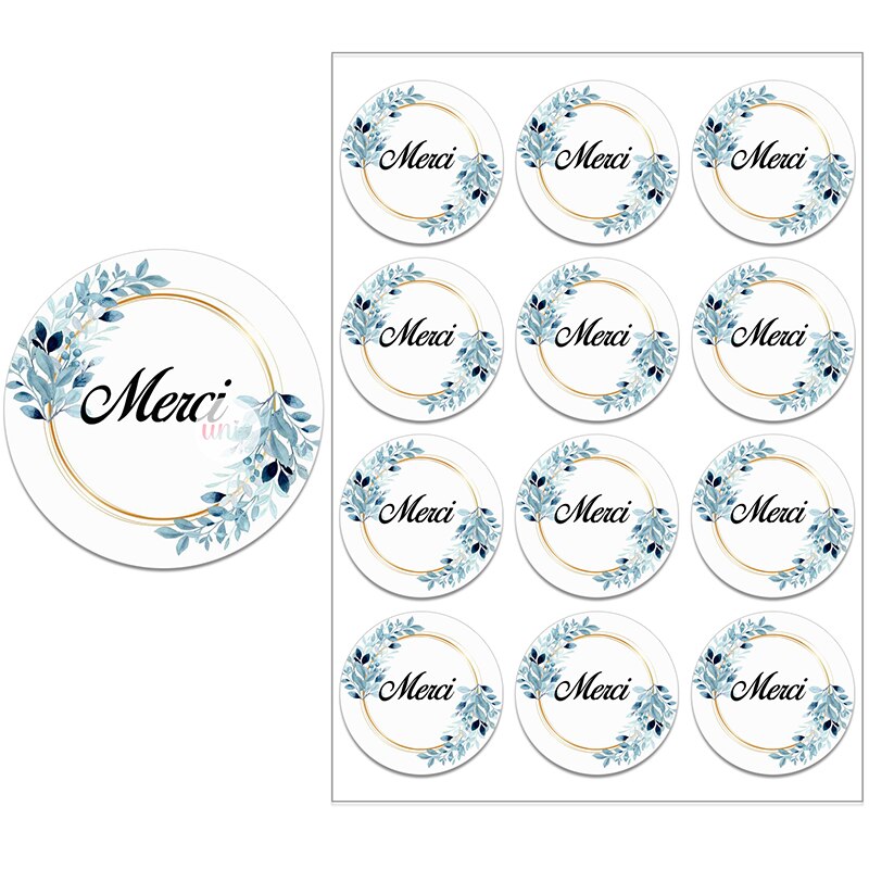 Merci Stickers Labels for Parties Wedding Small Business Stickers Packaging Seal Labels Thank You Stickers Baking Gift Bag