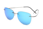 100% Titanium Polarized sunglasses Polaroid super Light Brand Designer Rimless Polaroid Gafas Men Sun glasses eyewear