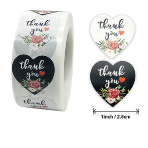 Thank you craft stickers Heart Handmade Cake decoration cookie Sealing Label Kraft Sticker Baking DIY Gift Stickers Party