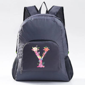 Unisex Lightweight Outdoor Backpack Portable Foldable Outdoor Camping Hiking Travel Daypack Women Pink Letter Pattern Sport Bags