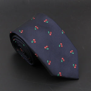 New Blue Printed Men&#39;s Tie Novelty Animal Fruit Pattern Neck Ties S lim Jacquard Woven High Quality Gravatas Accessories For Men