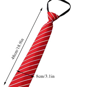 Lazy Zipper Men&#39;s Tie Business Formal Dress Wear Stripe Solid Color Zipper Necktie Wholesale Gifts for Men Slim Skinny Tie