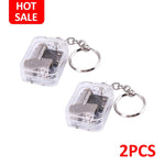 Kids 18 Tones DIY Music Box Movement Keychain Toys Baby Handy Crank Musical Instrument Toy for Baby Birthday Gifts