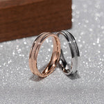 Couple Rose Gold Stainless Steel Frosted Women Men Large Size Ring Steel Color 6mm Simple Geometric Type Gold Rings for Lover