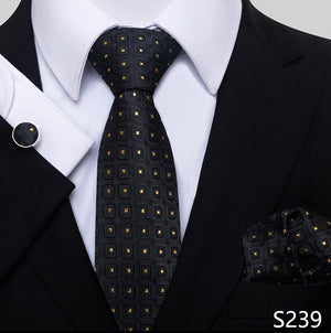 Fashion Brand Nice Handmade Silk Tie Handkerchief Cufflink Set For Men Necktie Orange Paisley Shirt Accessories lover&#39;s day