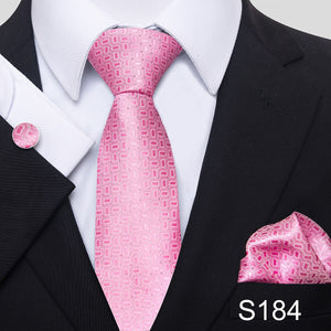 7.5 cm Great Quality Birthday Gift Tie Hanky Cufflink Set Necktie For Men Formal Clothing Purple hombre Gift for Boyfriend