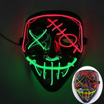 Halloween Neon Led Purge Mask Masque Masquerade Party Masks Light Luminous In The Dark Funny Masks Cosplay Costume Supplies