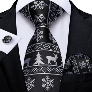 Mens Christmas Tie Set Red Blue 8cm Wide Silk Neck Tie Gift For Men Wedding Accessories