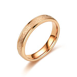 Couple Rose Gold Stainless Steel Frosted Women Men Large Size Ring Steel Color 6mm Simple Geometric Type Gold Rings for Lover