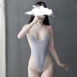 one piece swimsuit women swimwear monokini sexy bikini Solid color Sling Transparent Open file Fun Backless Japanese student spa