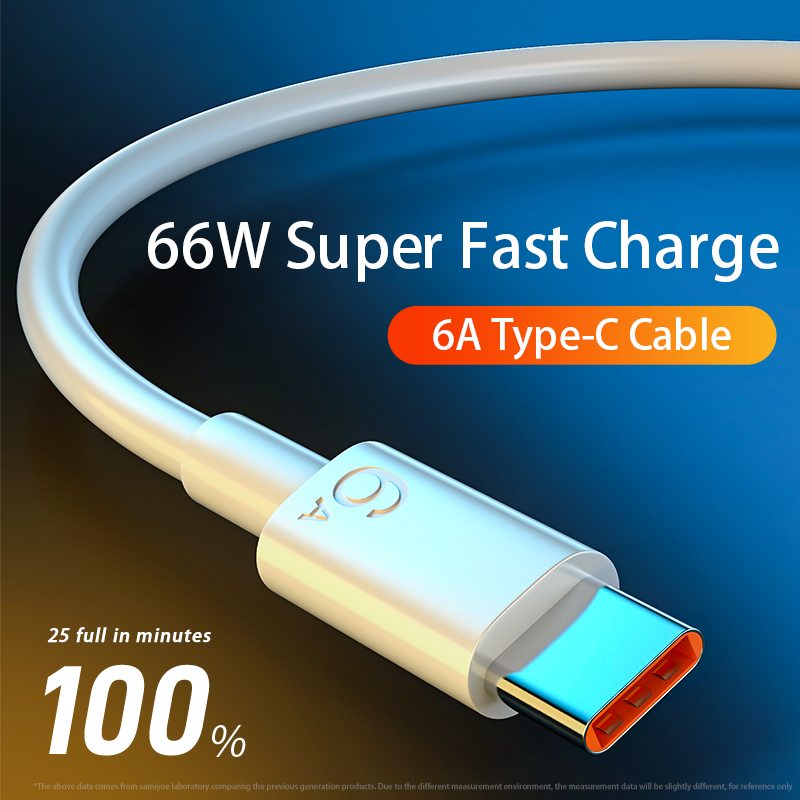 6A Fast Charging Usb C Cable for Xiaomi Redmi POCO Huawei Mobile Phone Accessories Type C Cable Phone Charger USB Cable