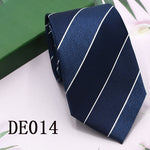 Classic Plaid Neck Ties for Men Casual Suits Tie Gravatas Stripe Blue Mens Neckties For Business Wedding 8cm Width Men Ties