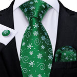 Mens Christmas Tie Set Red Blue 8cm Wide Silk Neck Tie Gift For Men Wedding Accessories