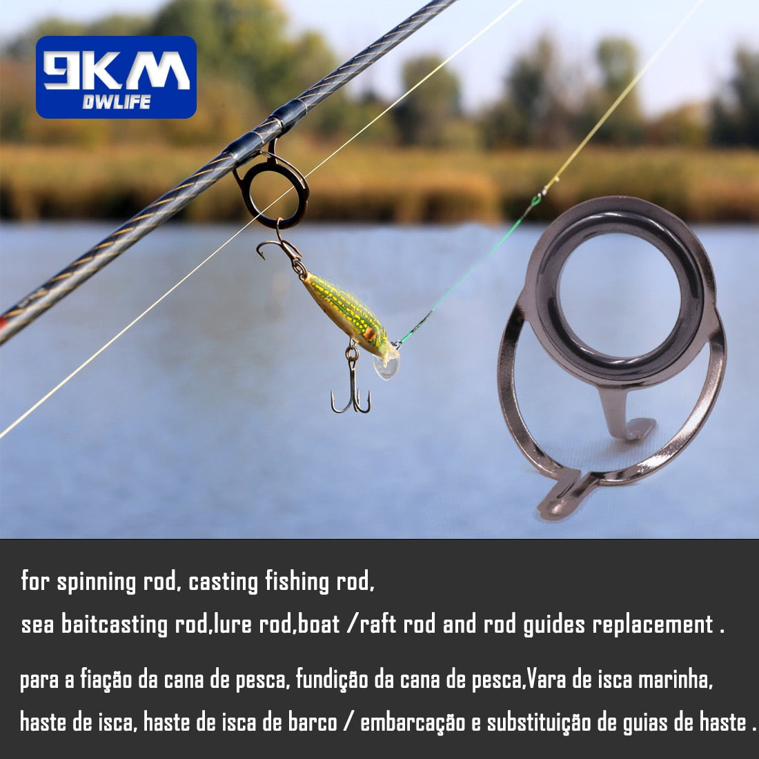 Fishing Rod Guide 50~120Pcs Stainless Steel Ceramics Rings Rod Repair Kit Spinning Casting Mixed Size Replacement Accessories