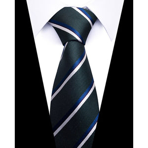 Brand Classic Newest design Silk Necktie Man&#39;s Shirt Accessories Striped Dark Blue Tie Men New Year&#39;s Day Fit Wedding Party