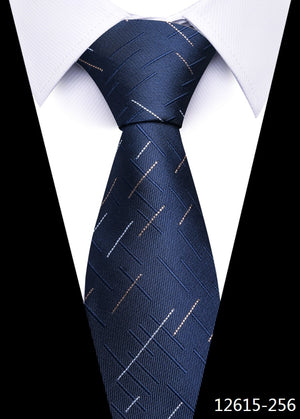 Brand Classic Newest design Silk Necktie Man&#39;s Shirt Accessories Striped Dark Blue Tie Men New Year&#39;s Day Fit Wedding Party