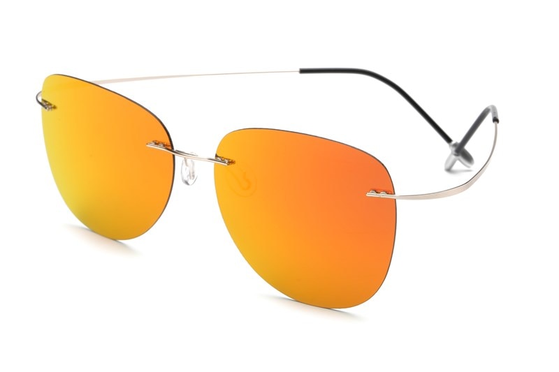 100% Titanium Polarized sunglasses Polaroid super Light Brand Designer Rimless Polaroid Gafas Men Sun glasses eyewear