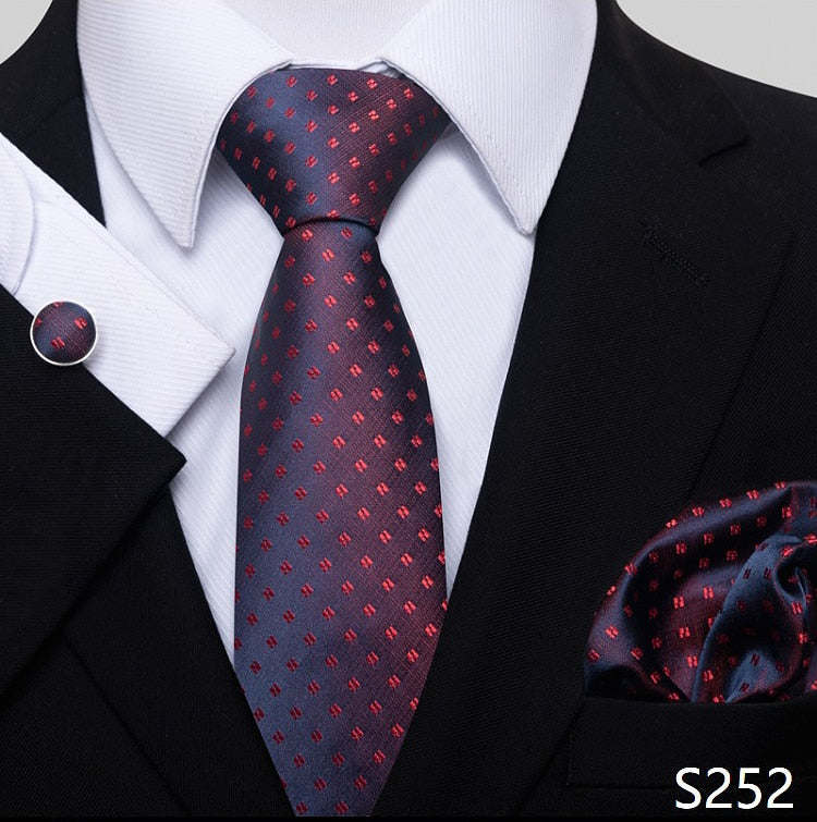Fashion Brand Nice Handmade Silk Tie Handkerchief Cufflink Set For Men Necktie Orange Paisley Shirt Accessories lover&#39;s day