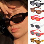 Women Small Rectangle Sunglasses Unisex Vintage Anti-glare UV400 Shades Eyewear Outdoor Riding Car Driving Eye Protection