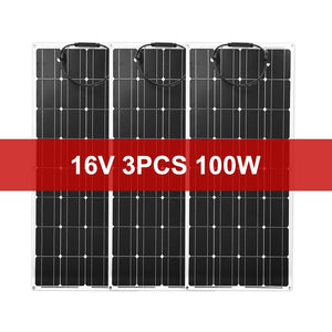 Dokio 18V/16V 100W 200W Flexible Monocrystalline Solar Panel Charge 12V Battery For Car/Boat/ Home Waterproof Solar Panel China